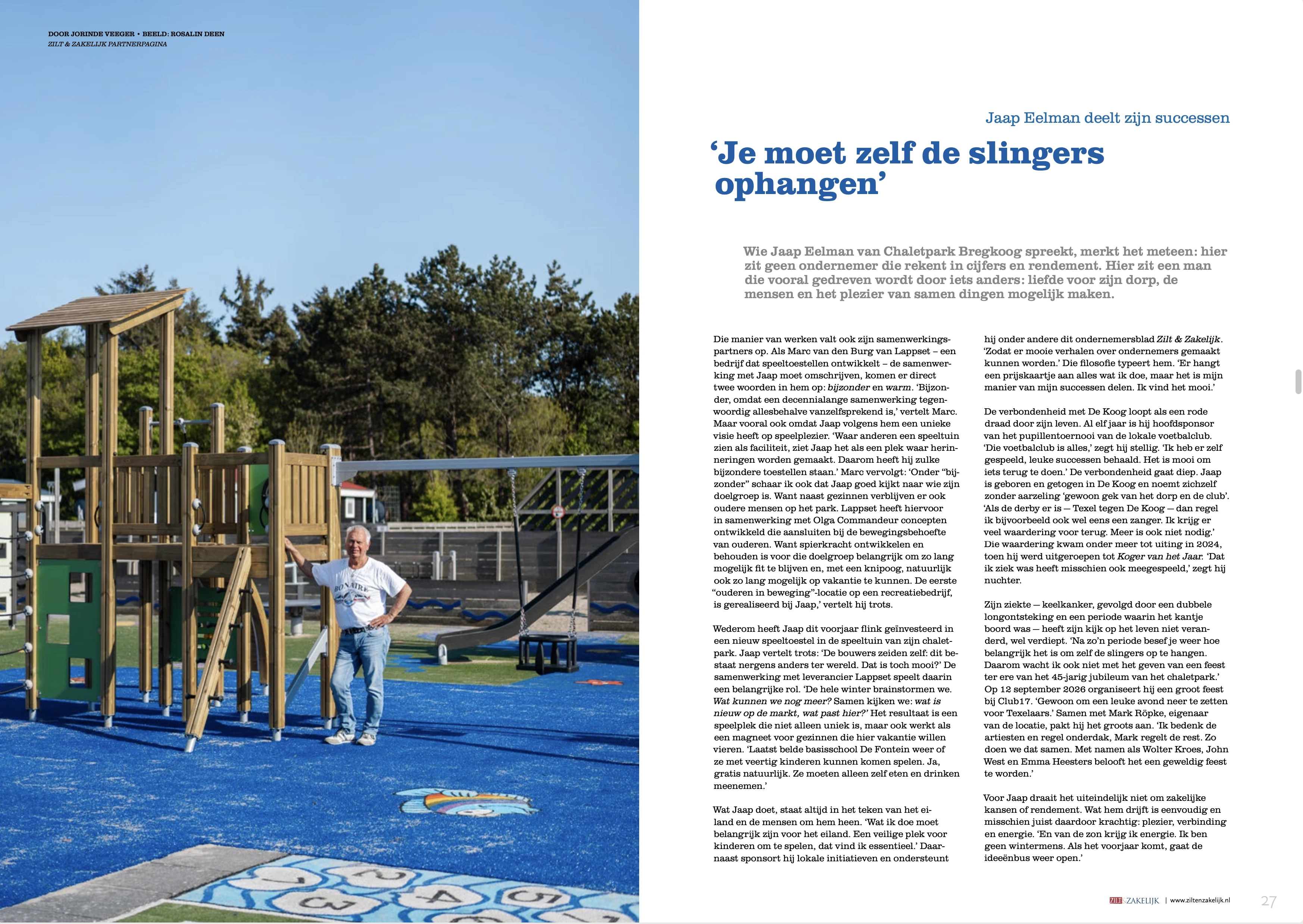 ‘Je moet zelf de slingers ophangen’, Zilt & Zakelijk, seite 1